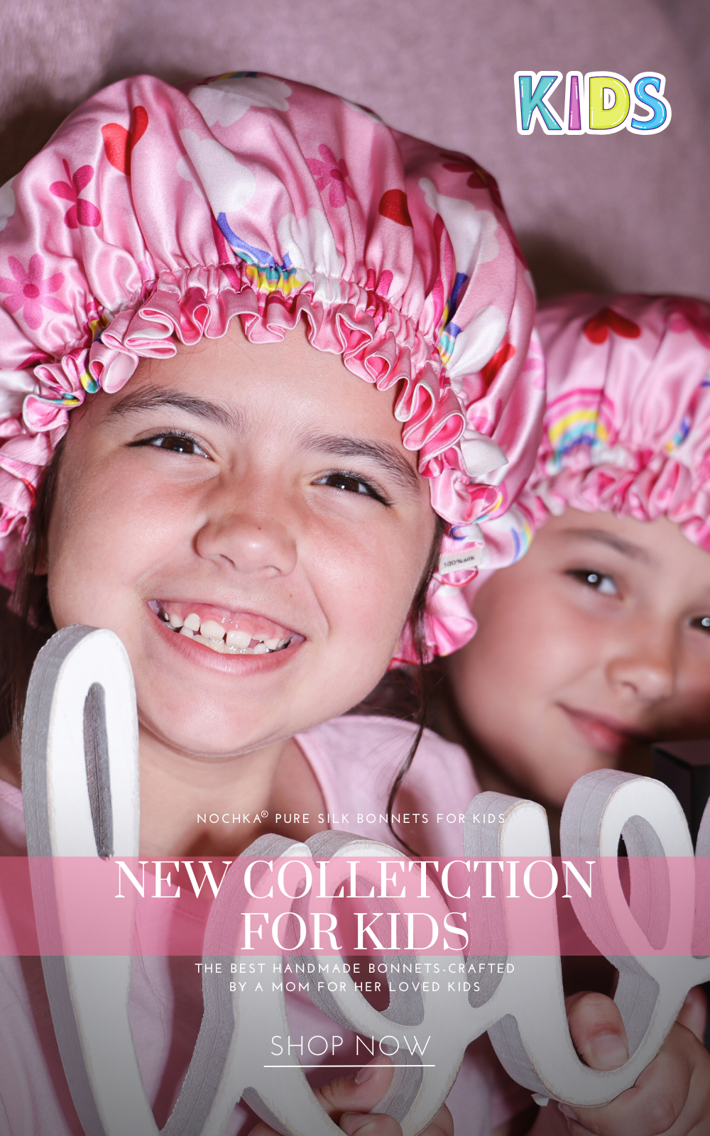 kids bonnets made of real silk