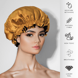 Autumn Blaze & Black Pure Mulberry Silk Bonnet – Reversible & Durable - NOCHKA