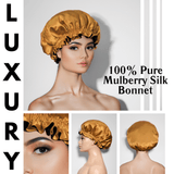 Autumn Blaze & Black Pure Mulberry Silk Bonnet – Reversible & Durable - NOCHKA