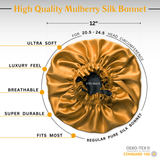 Autumn Blaze & Black Pure Mulberry Silk Bonnet – Reversible & Durable - NOCHKA