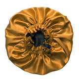 Autumn Blaze & Black Pure Mulberry Silk Bonnet – Reversible & Durable - NOCHKA