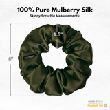 Avocado Skinny Scrunchie – 100% Pure Mulberry Silk, Perfect for All Hair Types - NOCHKA