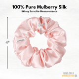 Baby Pink Skinny Scrunchie – 100% Pure Mulberry Silk, Perfect for All Hair Types - NOCHKA