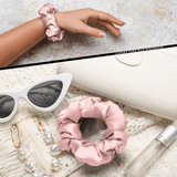Baby Pink Skinny Scrunchie – 100% Pure Mulberry Silk, Perfect for All Hair Types - NOCHKA