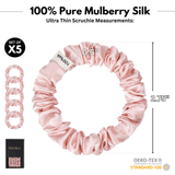 Baby Pink Ultra - Skinny Silk Scrunchies (Set of 5) - NOCHKA