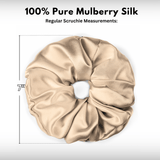 Beige Jumbo Scrunchie – 100% Pure Mulberry Silk, Perfect for All Hair Types - NOCHKA