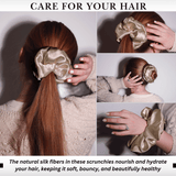 Beige Jumbo Scrunchie – 100% Pure Mulberry Silk, Perfect for All Hair Types - NOCHKA