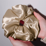 Beige Jumbo Scrunchie – 100% Pure Mulberry Silk, Perfect for All Hair Types - NOCHKA