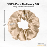 Beige Skinny Scrunchie – 100% Pure Mulberry Silk, Perfect for All Hair Types - NOCHKA