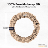 Beige Ultra Skinny Scrunchie – 100% Pure Mulberry Silk, Perfect for All Hair Types - NOCHKA