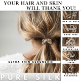 Beige Ultra - Skinny Silk Scrunchies (Set of 5) - NOCHKA