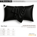 Black 100% Pure Mulberry Silk Pillowcase - Envelope - NOCHKA