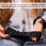 Black Mulberry Silk Headband with Ultra Thin Scrunchie - NOCHKA