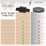 Black Mulberry Silk Headband with Ultra Thin Scrunchie - NOCHKA