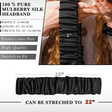 Black Mulberry Silk Headband with Ultra Thin Scrunchie - NOCHKA