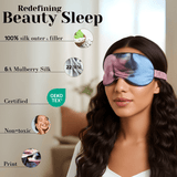 Blue & Blush Tie Dye Pure Silk Sleep Mask - NOCHKA