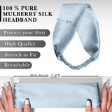 Blue Pure Silk Headband - NOCHKA