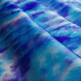Blue Tie Dye Print 100% Pure Mulberry Silk Fabric 19mm 54" Width Pre - Cut Silk Fabric - NOCHKA