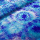 Blue Tie Dye Print 100% Pure Mulberry Silk Fabric 19mm 54" Width Pre - Cut Silk Fabric - NOCHKA