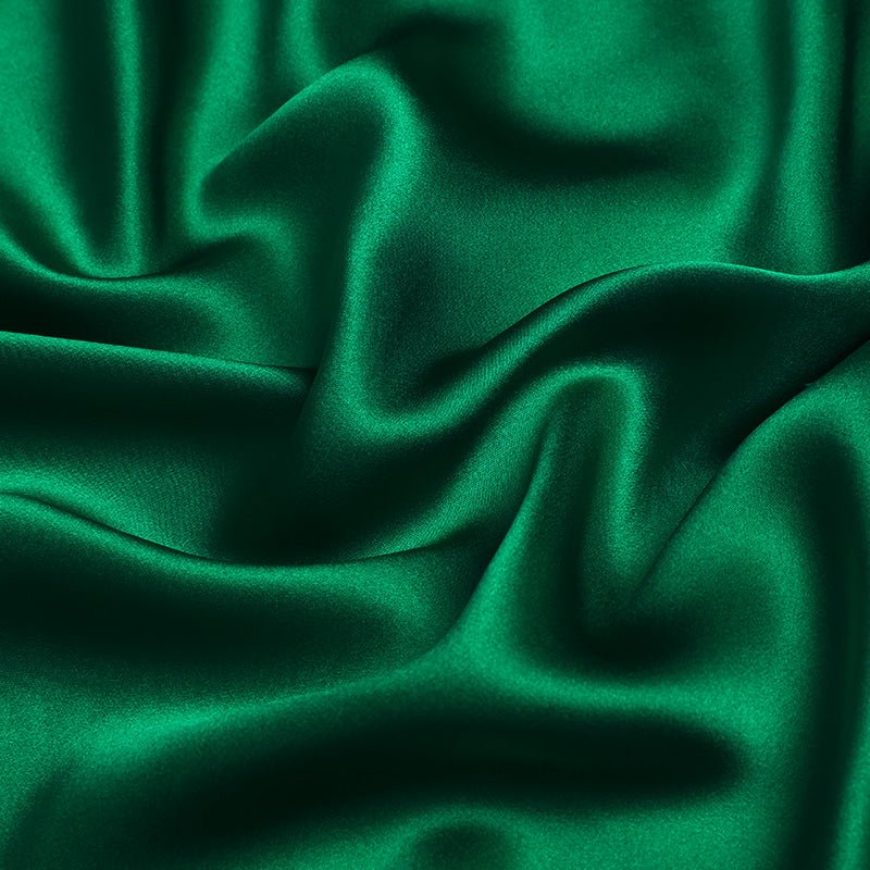 Bottle Green 100% Pure Mulberry Silk Fabric 19mm 44" Width Pre - Cut Silk Fabric - NOCHKA