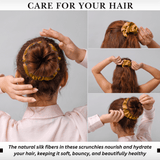 Bronze Shades of 3 Regular Mulberry Silk Scrunchies | 100% Silk - NOCHKA