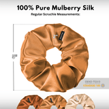 Bronze Shades of 3 Regular Mulberry Silk Scrunchies | 100% Silk - NOCHKA