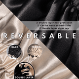 Champagne and Black Reversible Bonnet with Thin Ties - NOCHKA
