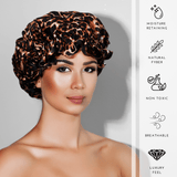 Cheetah and Black Pure Mulberry Silk Bonnet – Reversible & Durable - NOCHKA