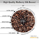 Cheetah and Black Pure Mulberry Silk Bonnet – Reversible & Durable - NOCHKA