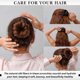 Coffee Shades of 3 Regular Mulberry Silk Scrunchies | 100% Silk - NOCHKA