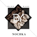 Coffee Shades of 3 Regular Mulberry Silk Scrunchies | 100% Silk - NOCHKA
