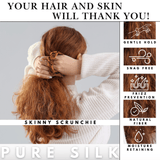 Copper Skinny Scrunchie – 100% Pure Mulberry Silk, Perfect for All Hair Types - NOCHKA