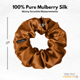 Copper Skinny Scrunchie – 100% Pure Mulberry Silk, Perfect for All Hair Types - NOCHKA