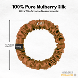 Copper Ultra Skinny Scrunchie – 100% Pure Mulberry Silk, Perfect for All Hair Types - NOCHKA