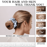 Coronet Blue Regular Scrunchie – 100% Pure Mulberry Silk, Perfect for All Hair Types - NOCHKA