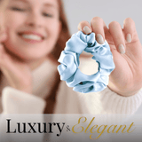 Coronet Blue Skinny Scrunchie – 100% Pure Mulberry Silk, Perfect for All Hair Types - NOCHKA