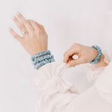Coronet Blue Ultra Skinny Scrunchie – 100% Pure Mulberry Silk, Perfect for All Hair Types - NOCHKA