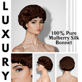 Dark Brown & Black Pure Mulberry Silk Bonnet – Reversible & Durable - NOCHKA