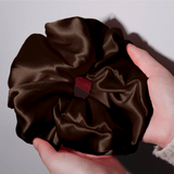Dark Brown Jumbo Scrunchie – 100% Pure Mulberry Silk, Perfect for All Hair Types - NOCHKA