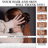 Dark Brown Jumbo Scrunchie – 100% Pure Mulberry Silk, Perfect for All Hair Types - NOCHKA