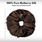 Dark Brown Jumbo Scrunchie – 100% Pure Mulberry Silk, Perfect for All Hair Types - NOCHKA