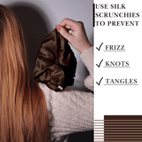 Dark Brown Jumbo Scrunchie – 100% Pure Mulberry Silk, Perfect for All Hair Types - NOCHKA