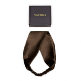 Dark Brown Pure Silk Headband - NOCHKA