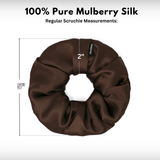 Dark Brown Regular Scrunchie – 100% Pure Mulberry Silk, Perfect for All Hair Types - NOCHKA