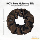 Dark Brown Skinny Scrunchie – 100% Pure Mulberry Silk, Perfect for All Hair Types - NOCHKA