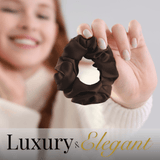 Dark Brown Skinny Scrunchie – 100% Pure Mulberry Silk, Perfect for All Hair Types - NOCHKA