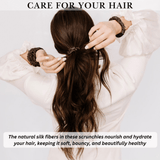 Dark Brown Ultra Skinny Scrunchie – 100% Pure Mulberry Silk, Perfect for All Hair Types - NOCHKA
