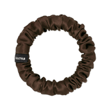 Dark Brown Ultra Skinny Scrunchie – 100% Pure Mulberry Silk, Perfect for All Hair Types - NOCHKA