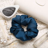 Deep Blue Regular Scrunchie – 100% Pure Mulberry Silk, Perfect for All Hair Types - NOCHKA