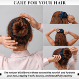 Deep Blue Regular Scrunchie – 100% Pure Mulberry Silk, Perfect for All Hair Types - NOCHKA